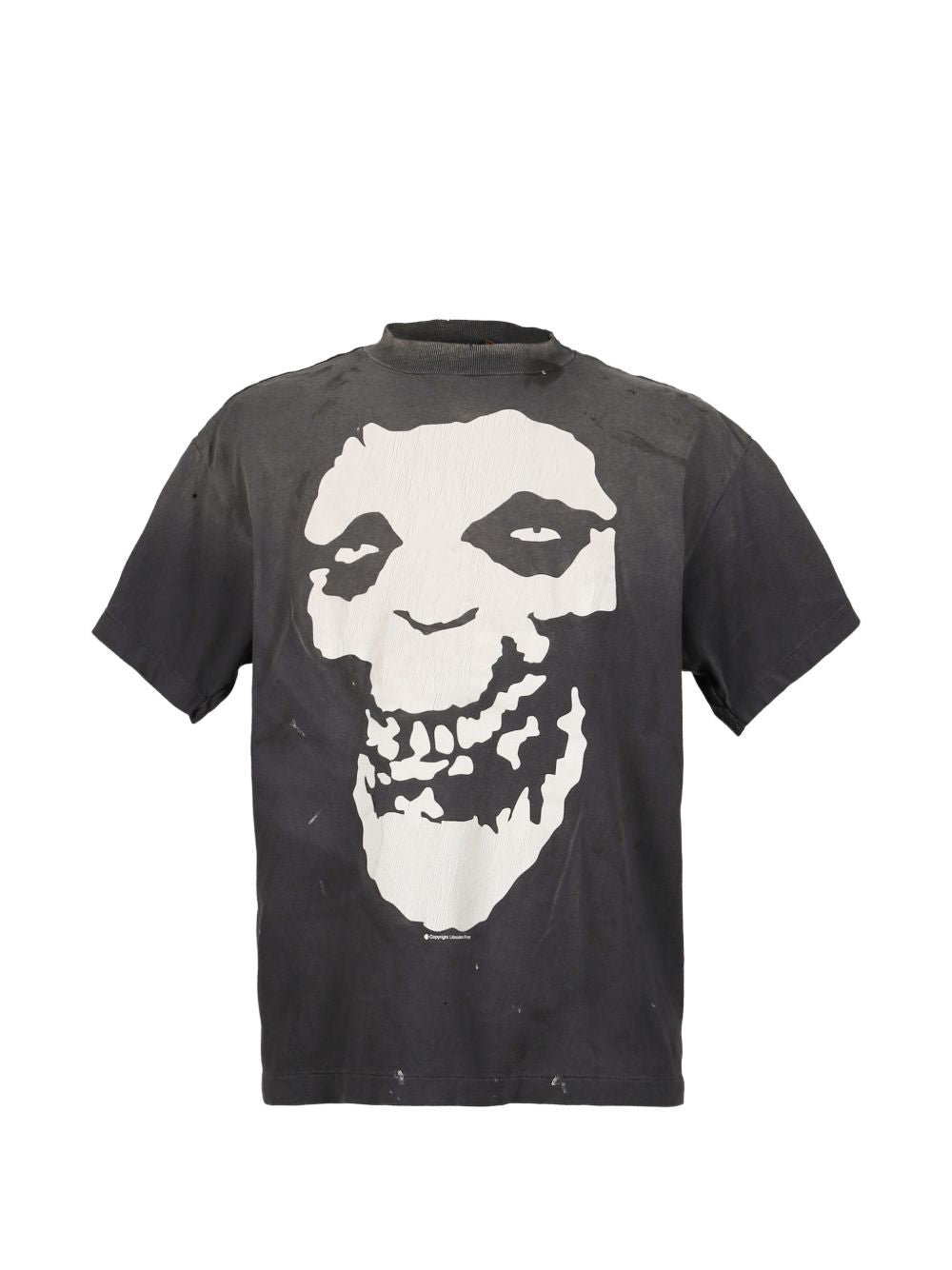 Saint Mxxxxxx bedrukt katoenen T-shirt zwart, vooraanzicht met print