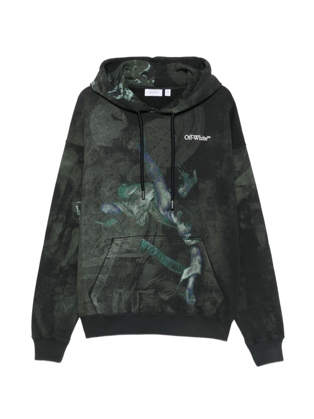 Off-White Caravaggio Painting All Over Print Hoodie Donkergroen Topwear Off White