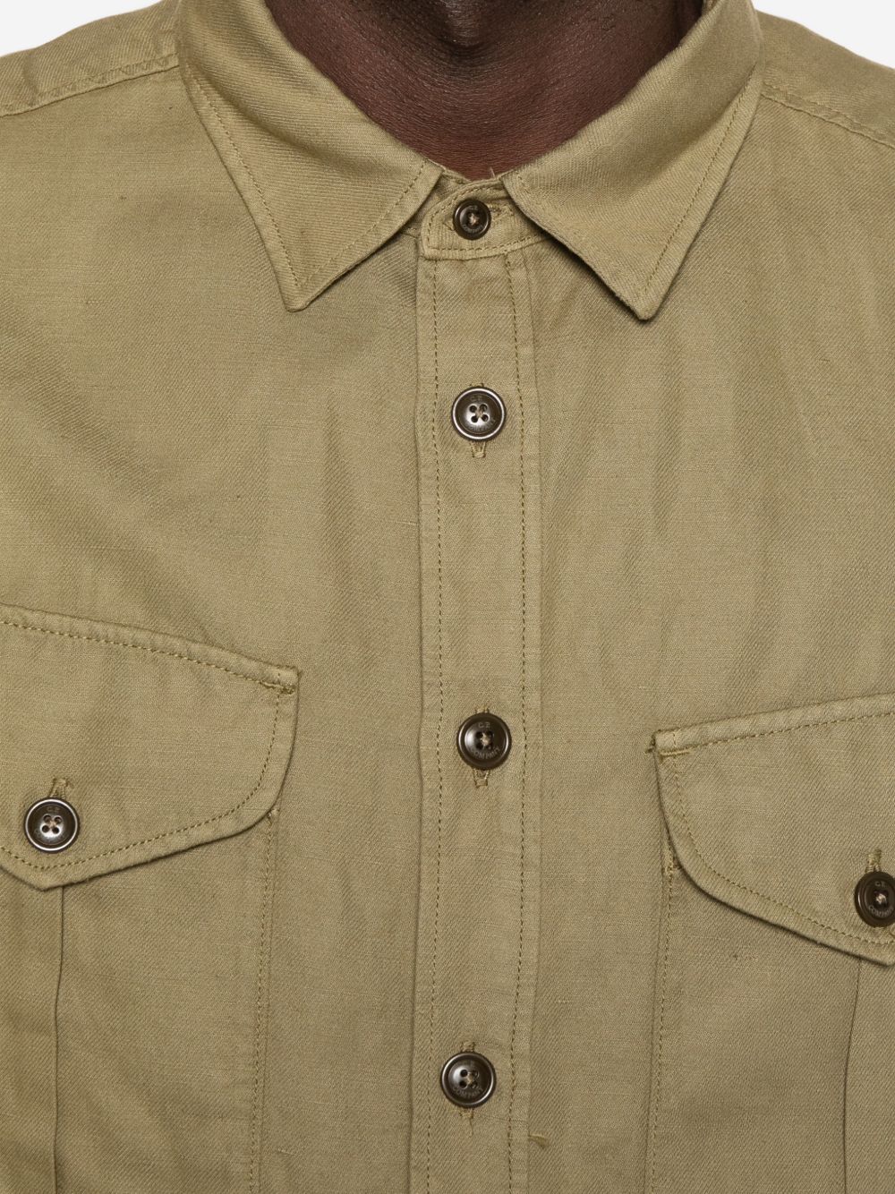 C.P. Company Garment Dyed Cotton Linen Lens Overshirt Kruidengroen-thumbmail-3