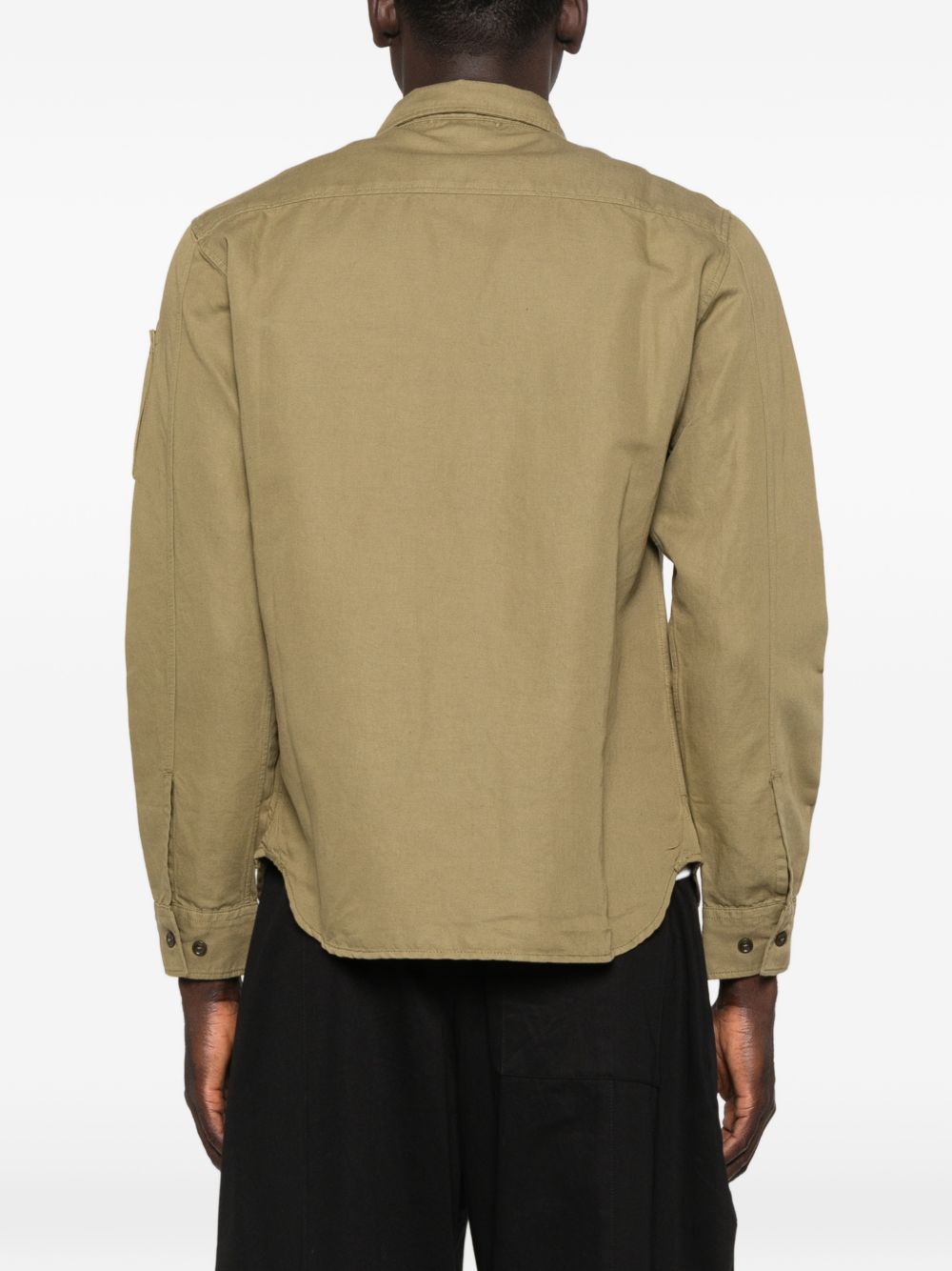 C.P. Company Garment Dyed Cotton Linen Lens Overshirt Kruidengroen-thumbmail-4