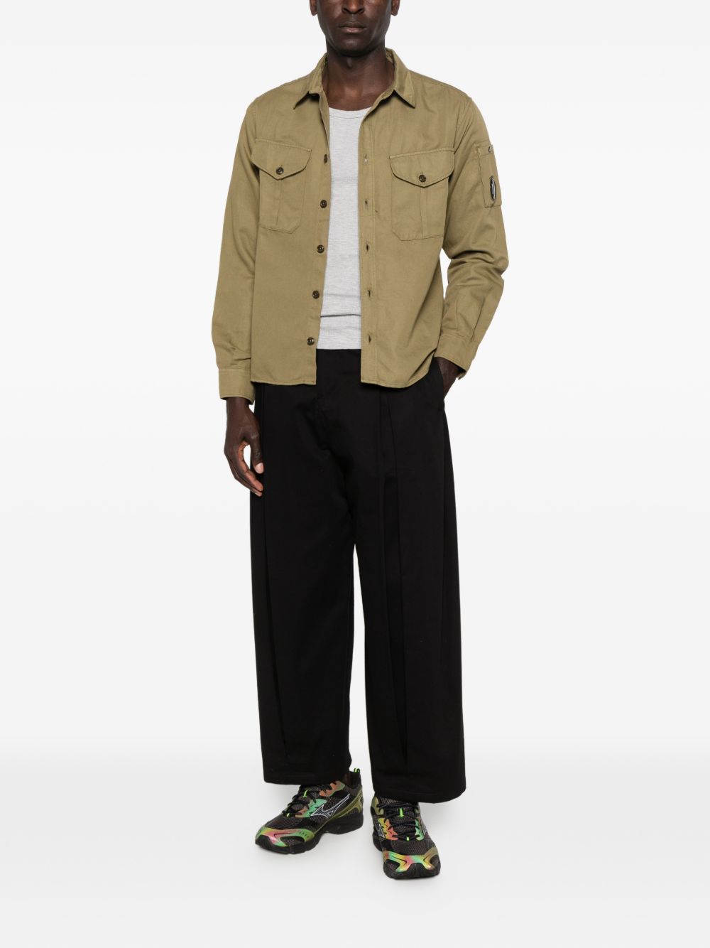 C.P. Company Garment Dyed Cotton Linen Lens Overshirt Kruidengroen-thumbmail-5
