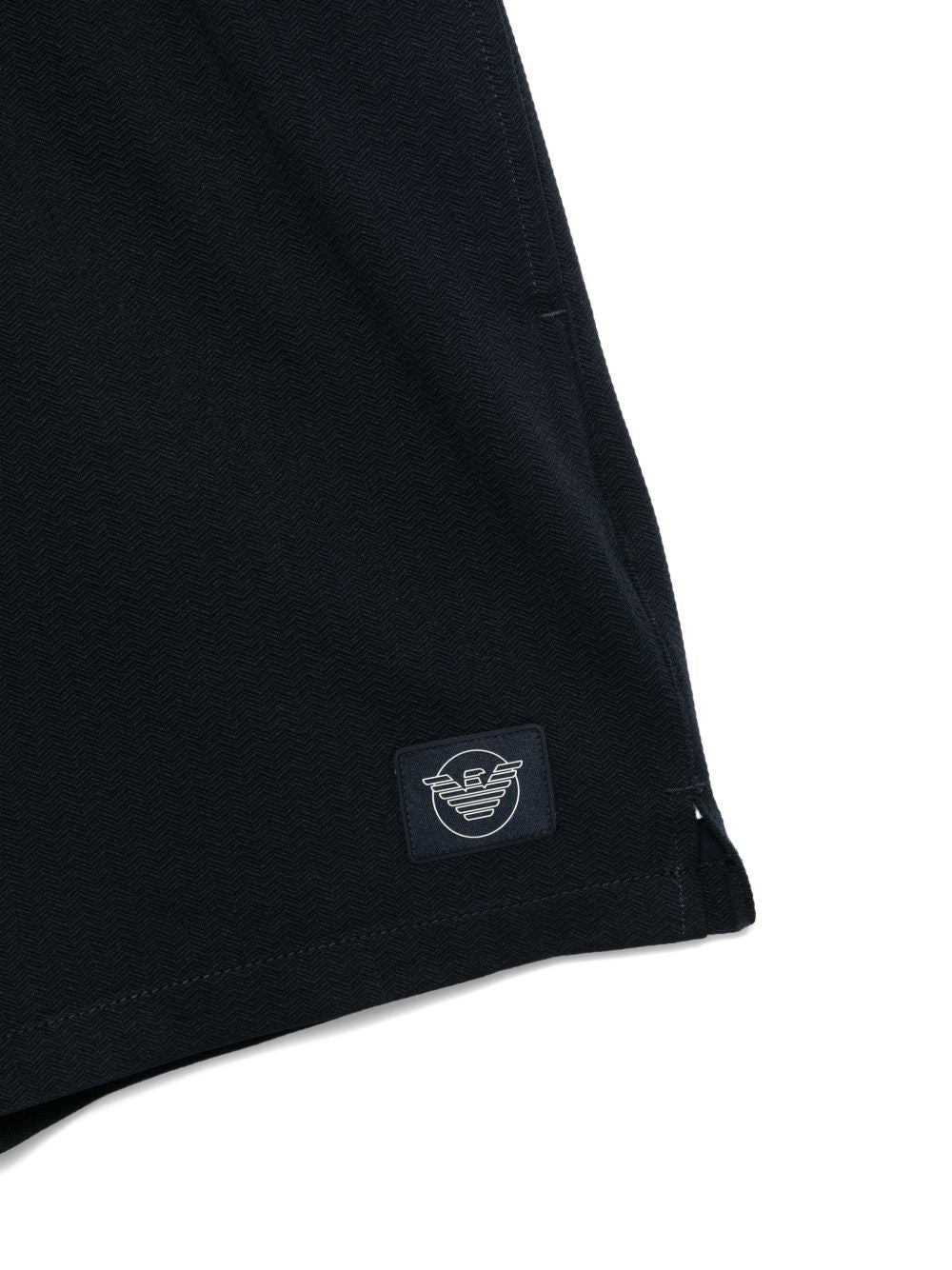 Emporio Armani zwemshort, detail van het logopatch