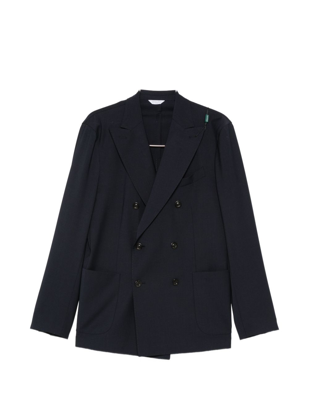 Boglioli Double-Breasted Wollen Pak met Pieklapel Marineblauw Suits Boglioli