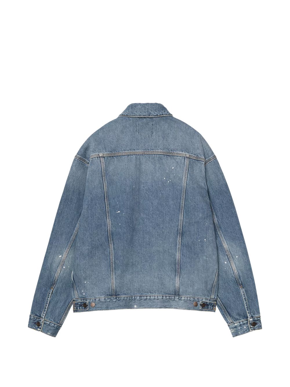 Carhartt WIP Helston Jacket blauw denim - detail van borstzak en stiksel