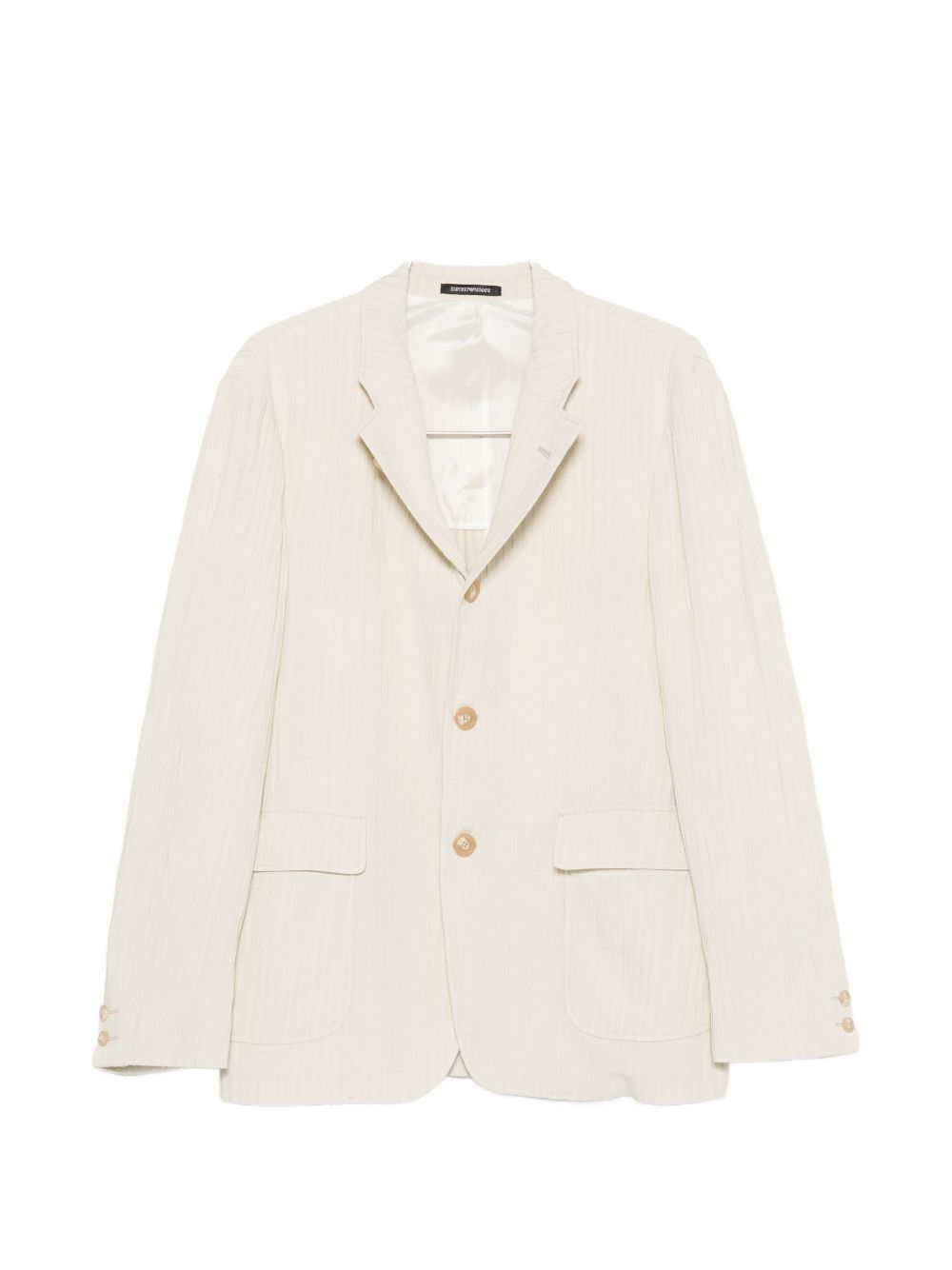 Emporio Armani Exclusive enkelrijs blazer beige vooraanzicht
