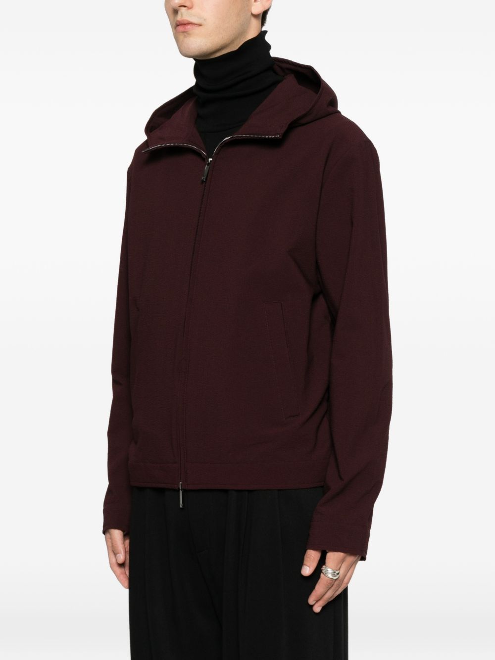 Emporio Armani nylon blouson bordeaux, achteraanzicht