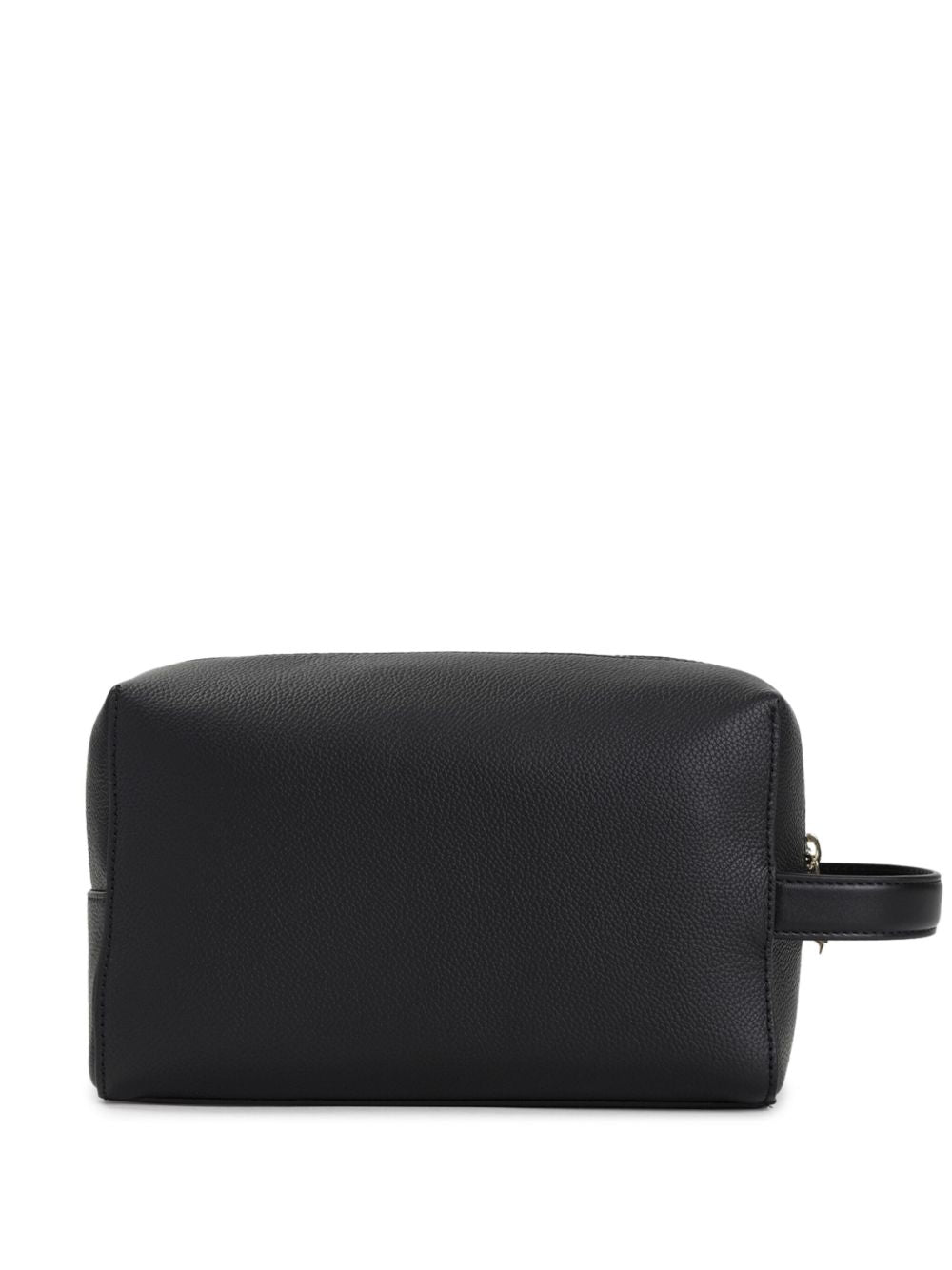 Paul Smith Signature Stripe leren toilettas zwart, detail van de ritssluiting