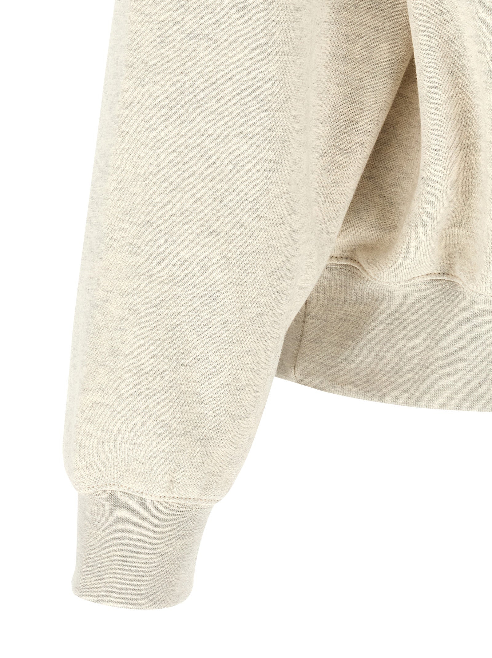 Detail van de geribde manchet in 380 gsm fleece
