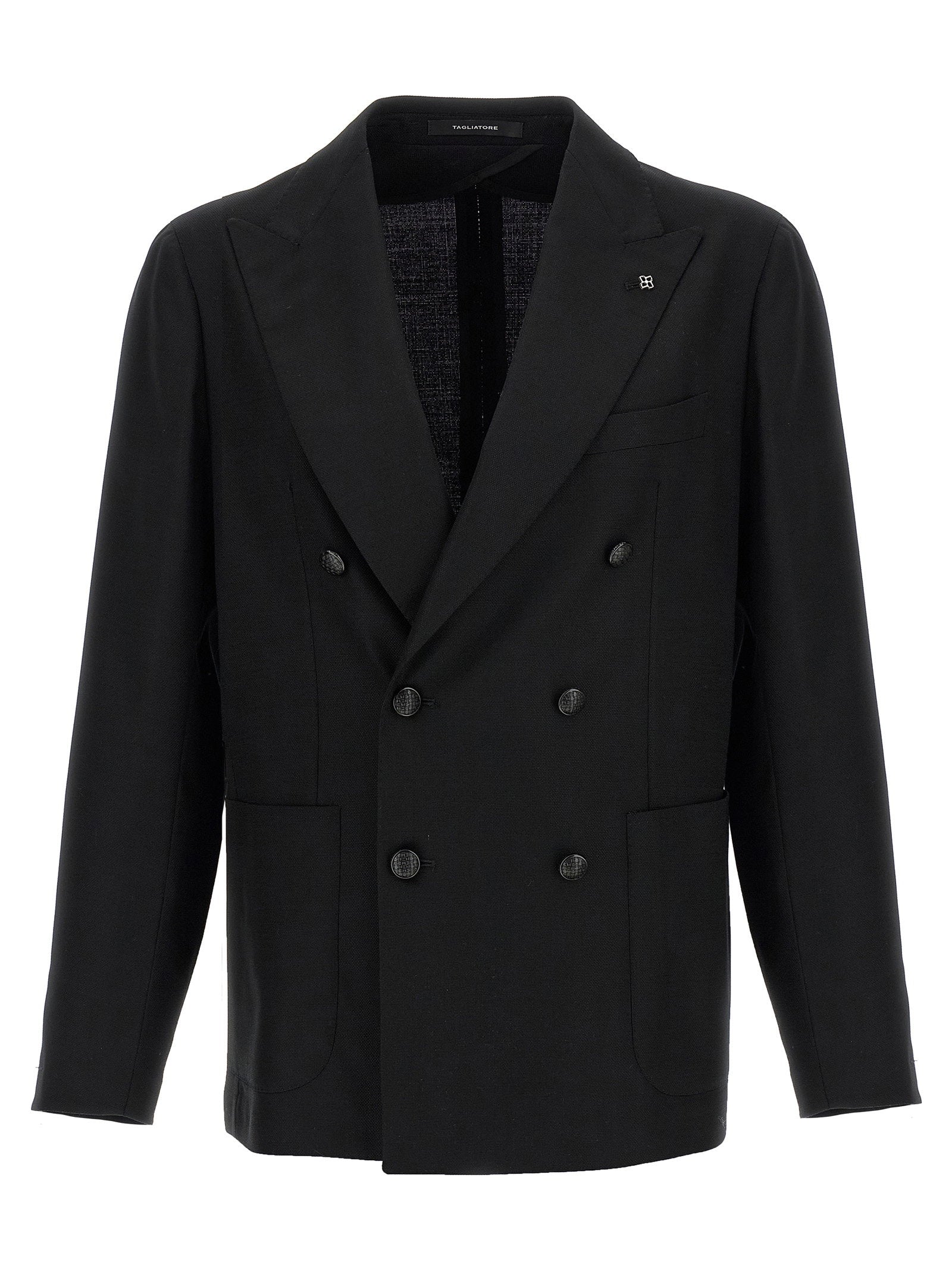 Tagliatore Montecarlo blazer zwart, vooraanzicht double-breasted