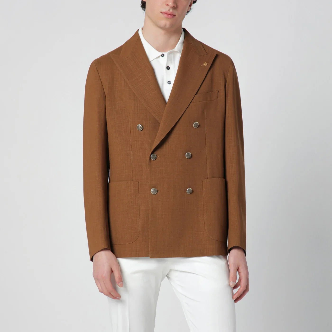 Tagliatore Caramel double-breasted wool jacket Jackets Tagliatore