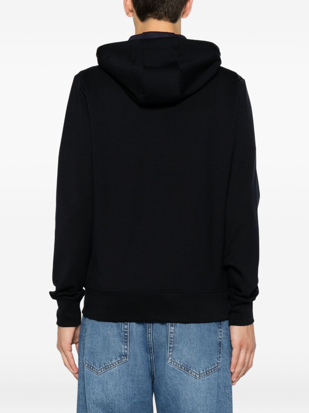 Paul Smith hoodie marineblauw, detail van geribde manchet