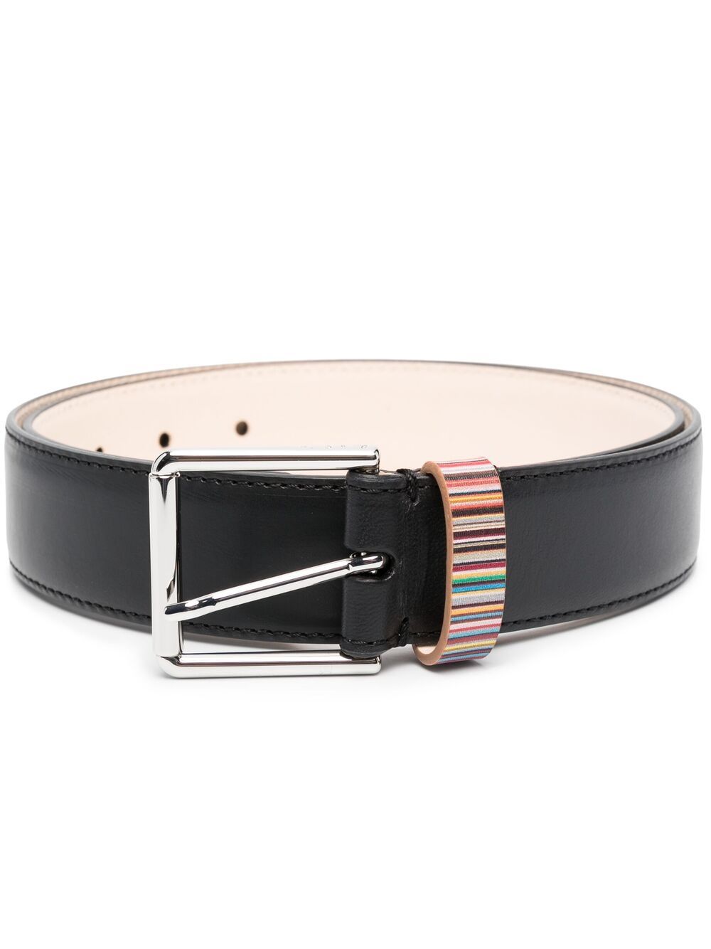 Paul Smith Signature Stripe riem zwart - volledig aanzicht