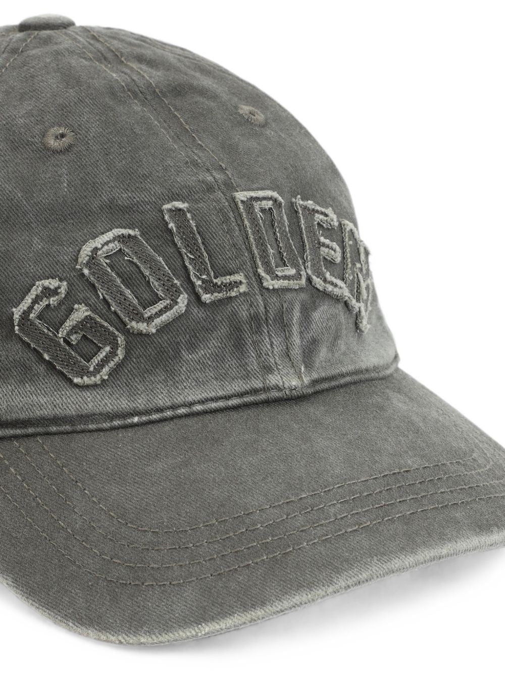 Golden Goose baseball cap donkergroen, detail geborduurd logo