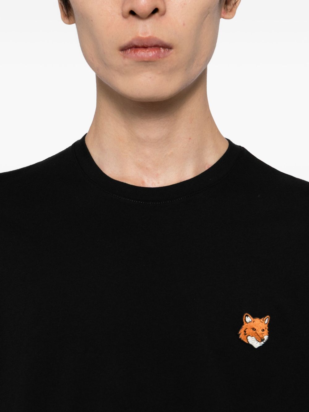 Maison Kitsuné Fox Head T-shirt Zwart Topwear Maison Kitsuné