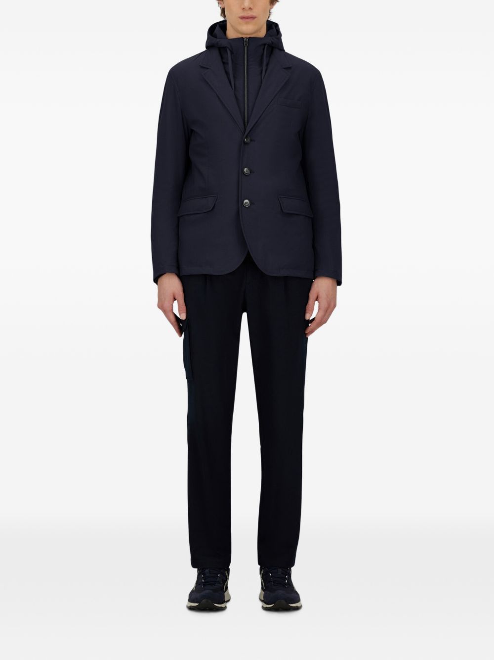 Herno Resort Blazer marineblauw, gedragen op model