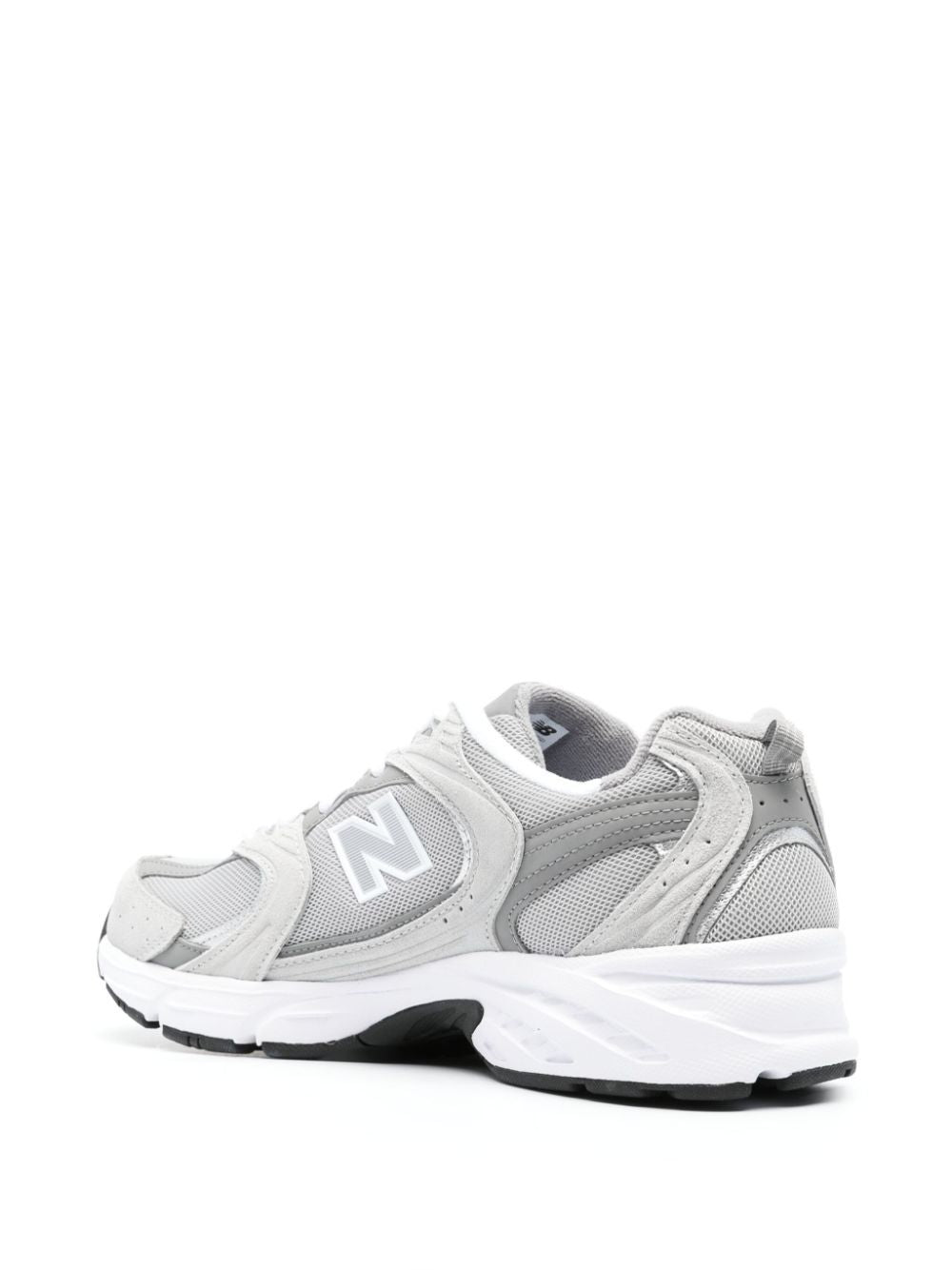 New Balance 530 sneaker in lichtgrijze kalfssuède, bovenaanzicht
