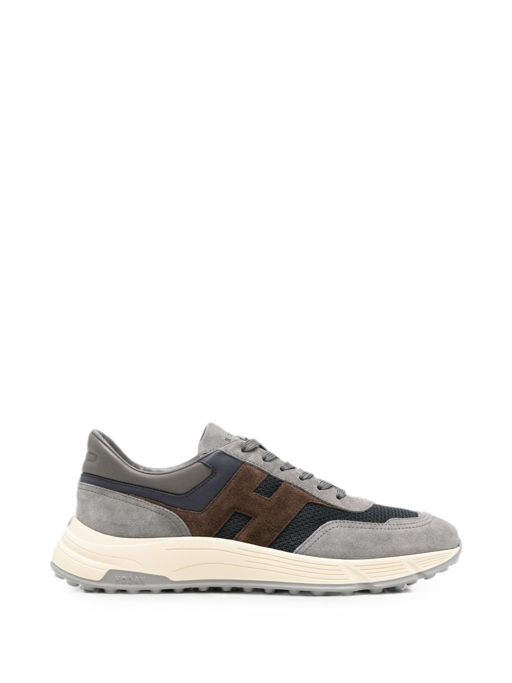 Hogan Hyperlight sneakers grijs leer, zijaanzicht