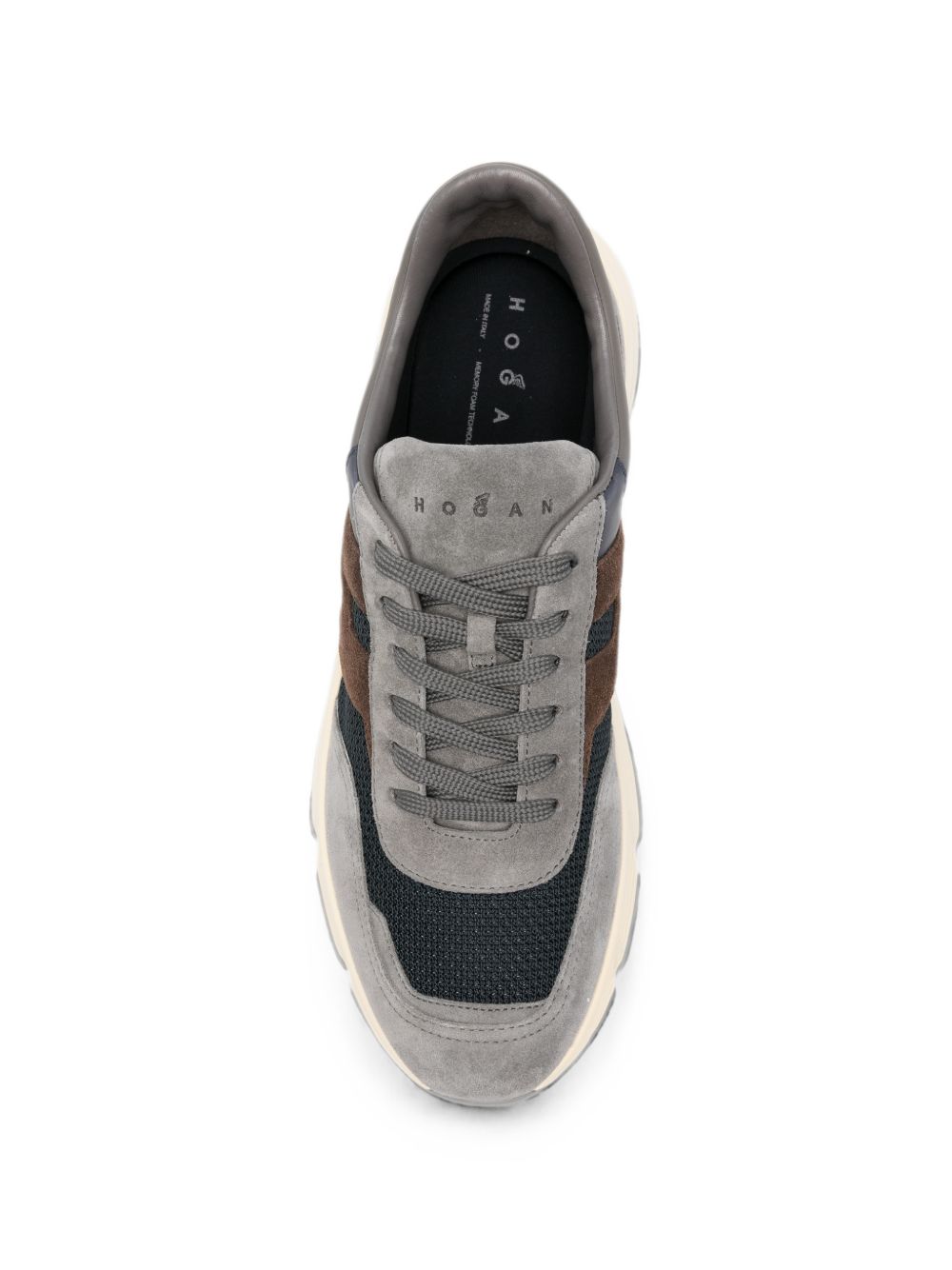Hogan Hyperlight sneakers grijs leer, achteraanzicht