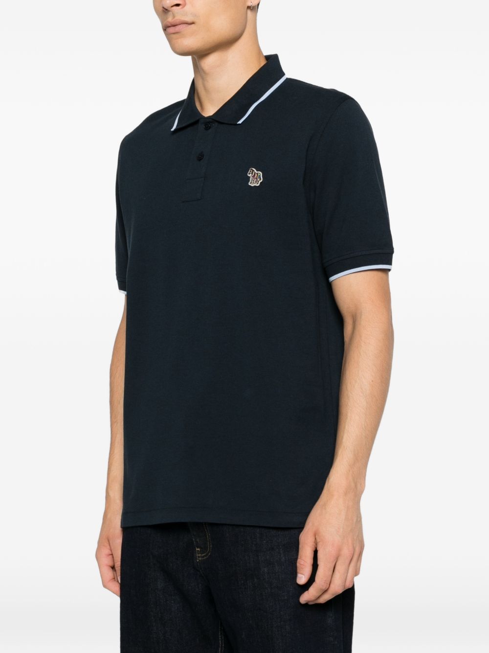 PS Paul Smith Zebra Poloshirt Marineblauw Topwear PS By Paul Smith