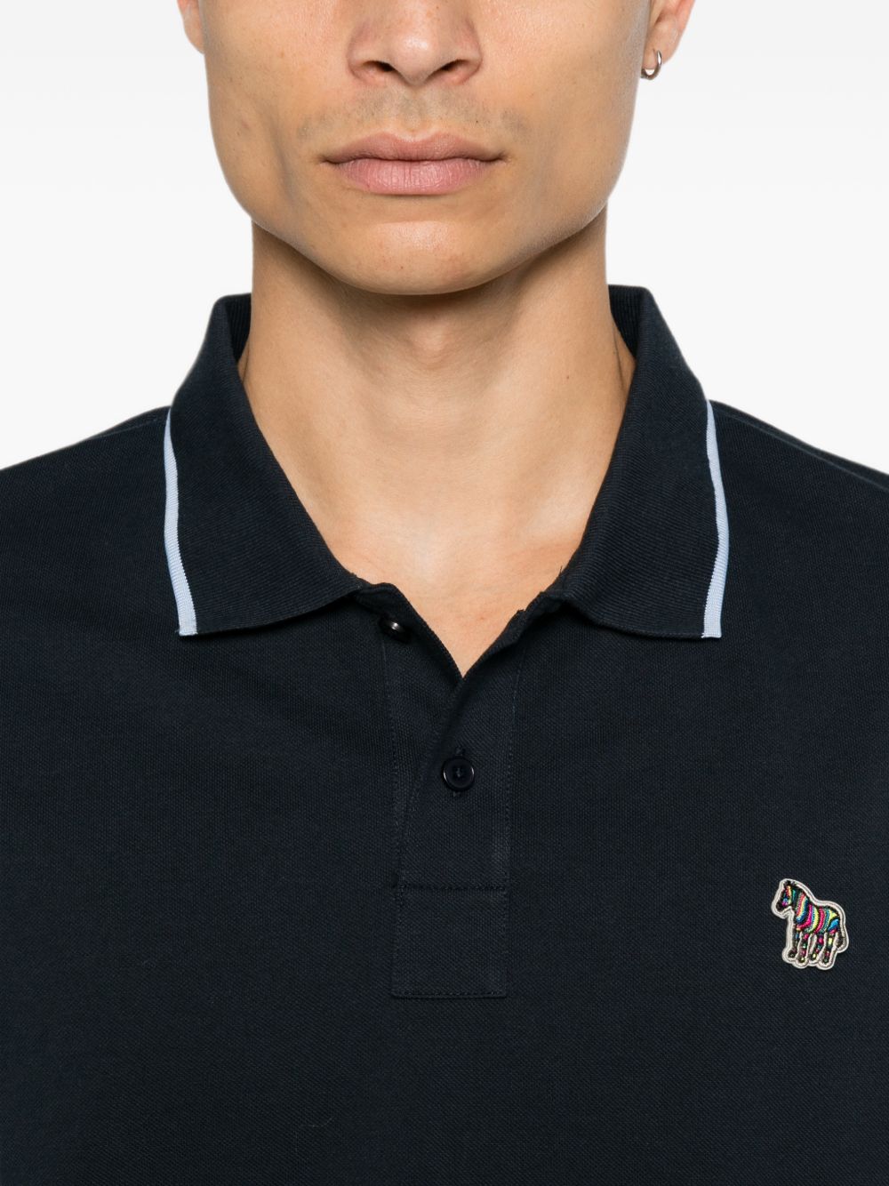 PS Paul Smith Zebra Poloshirt Marineblauw Topwear PS By Paul Smith