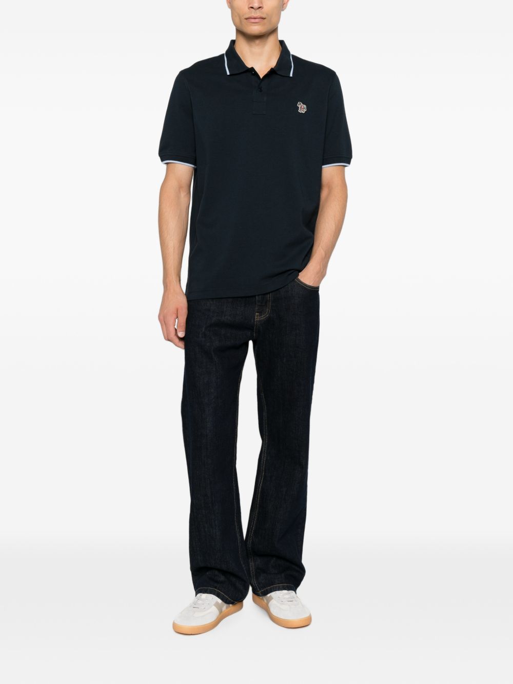 PS Paul Smith Zebra Poloshirt Marineblauw Topwear PS By Paul Smith