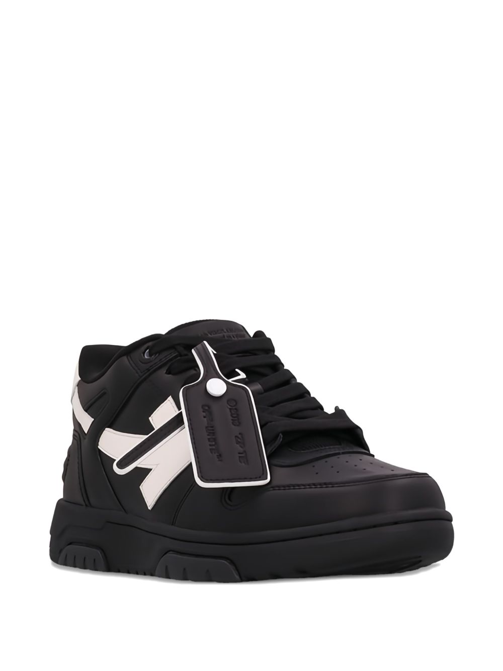 Off-White Out Of Office sneaker in zwart kalfsleer, zoolaanzicht