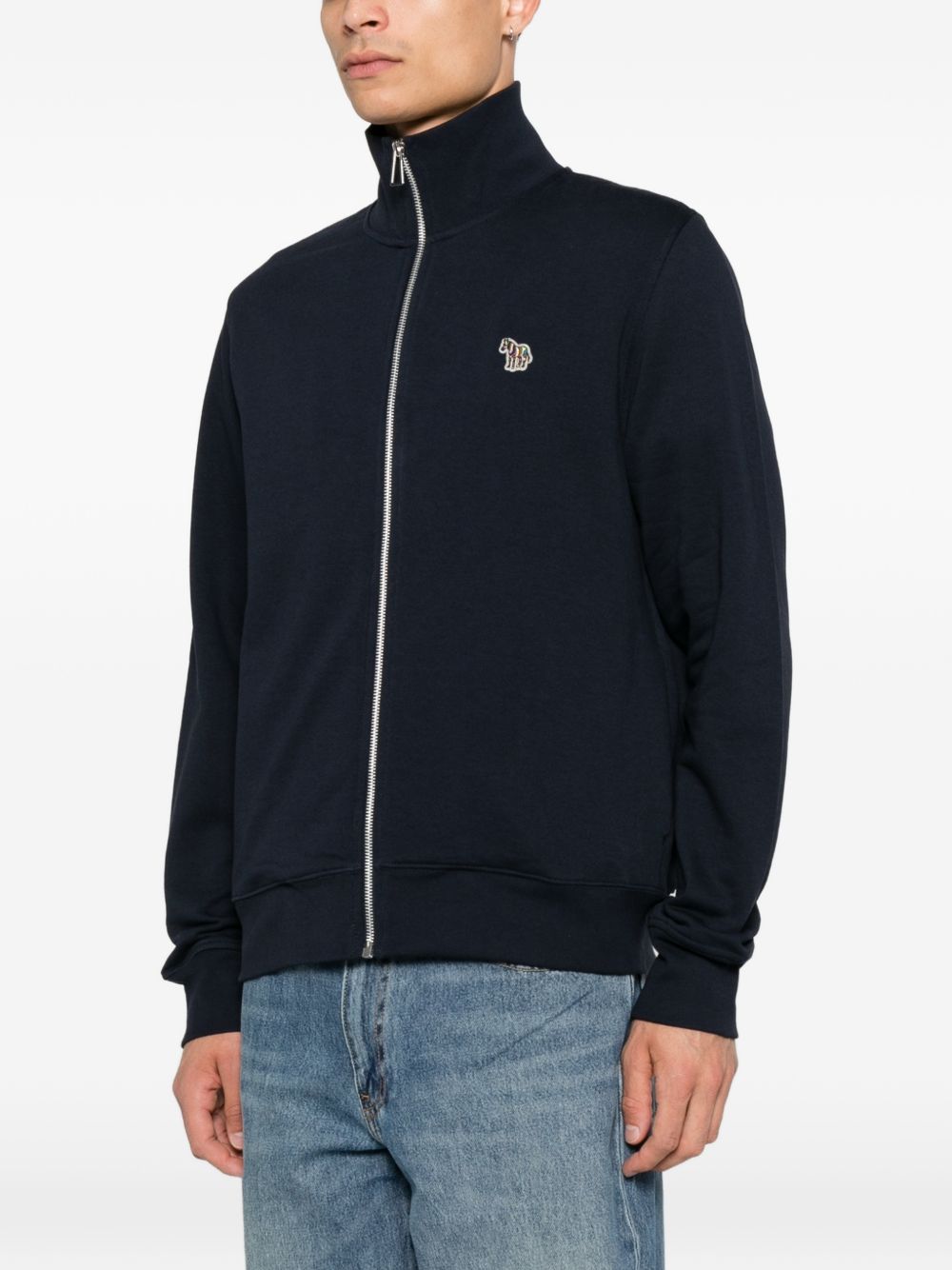 PS Paul Smith Zebra Sweatshirt met Rits Marineblauw Topwear PS By Paul Smith