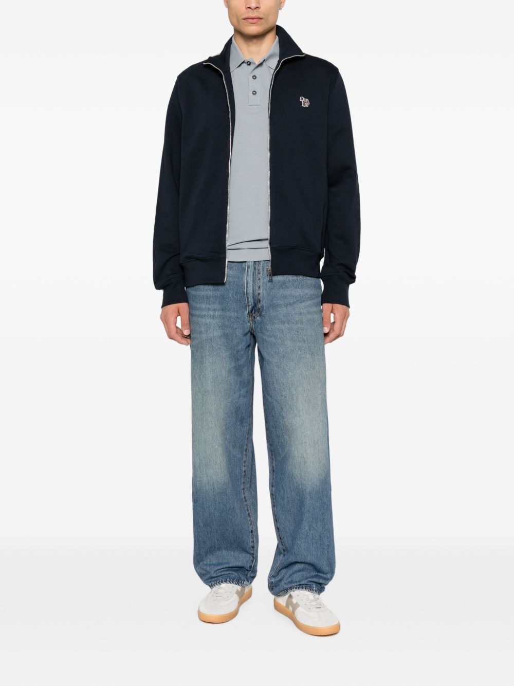 PS Paul Smith Zebra Sweatshirt met Rits Marineblauw Topwear PS By Paul Smith
