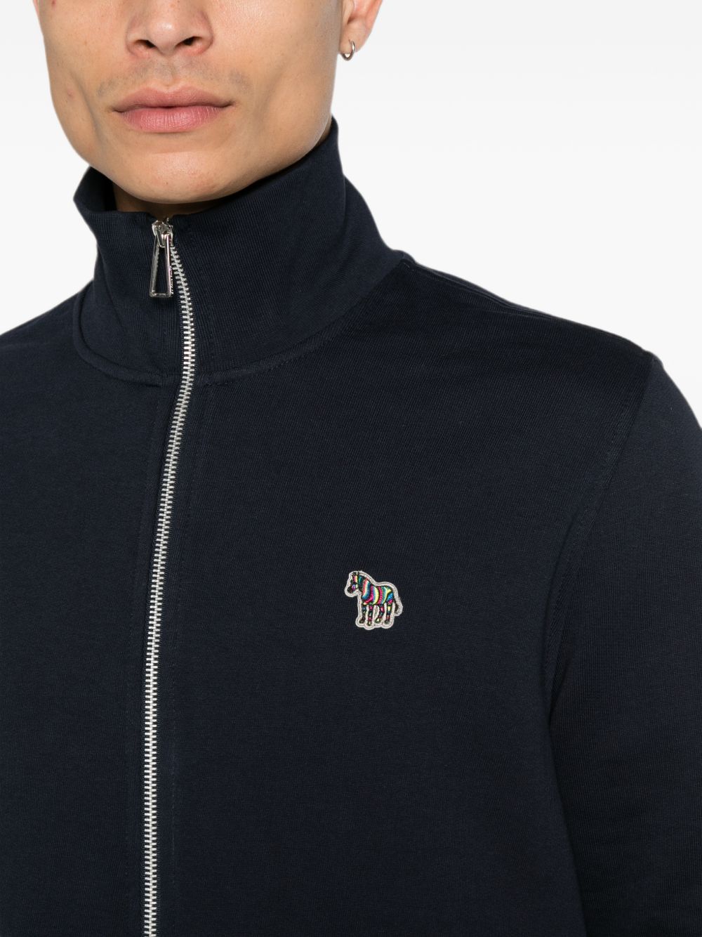 PS Paul Smith Zebra Sweatshirt met Rits Marineblauw Topwear PS By Paul Smith