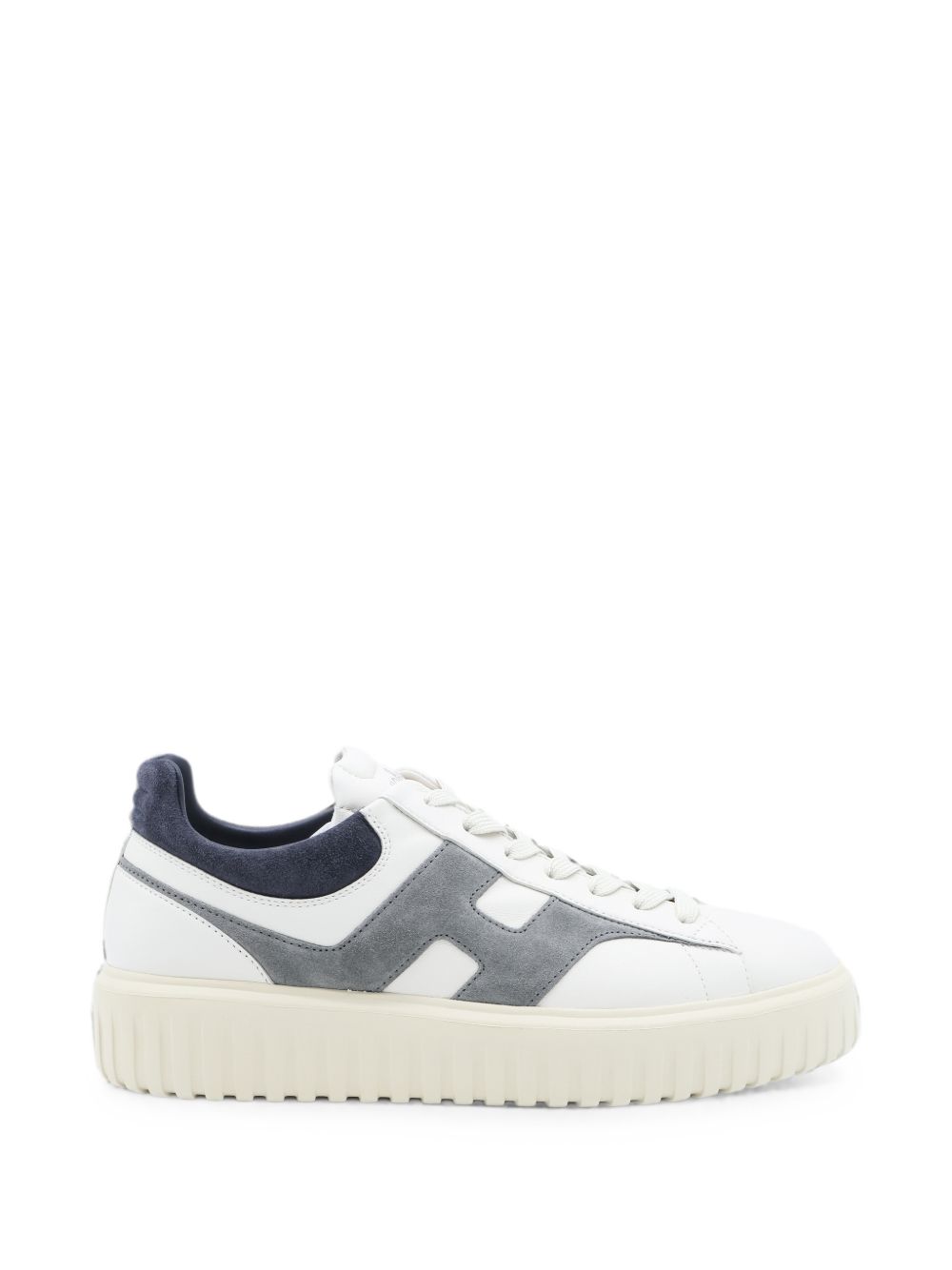 Hogan H-Stripes sneakers wit leer, zijaanzicht met H-strepen