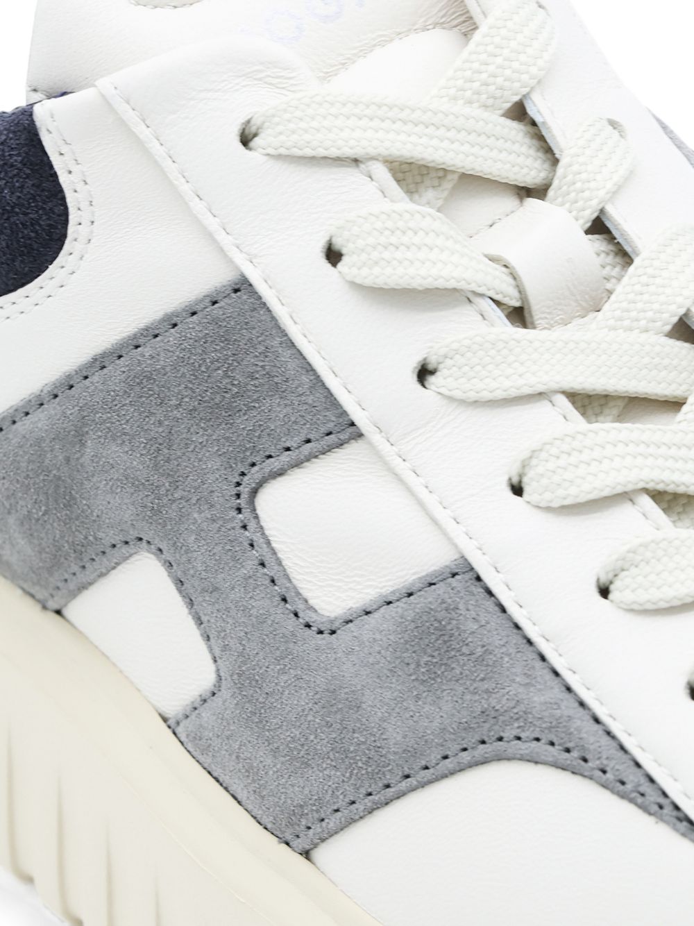 Hogan H-Stripes sneakers wit leer, achteraanzicht