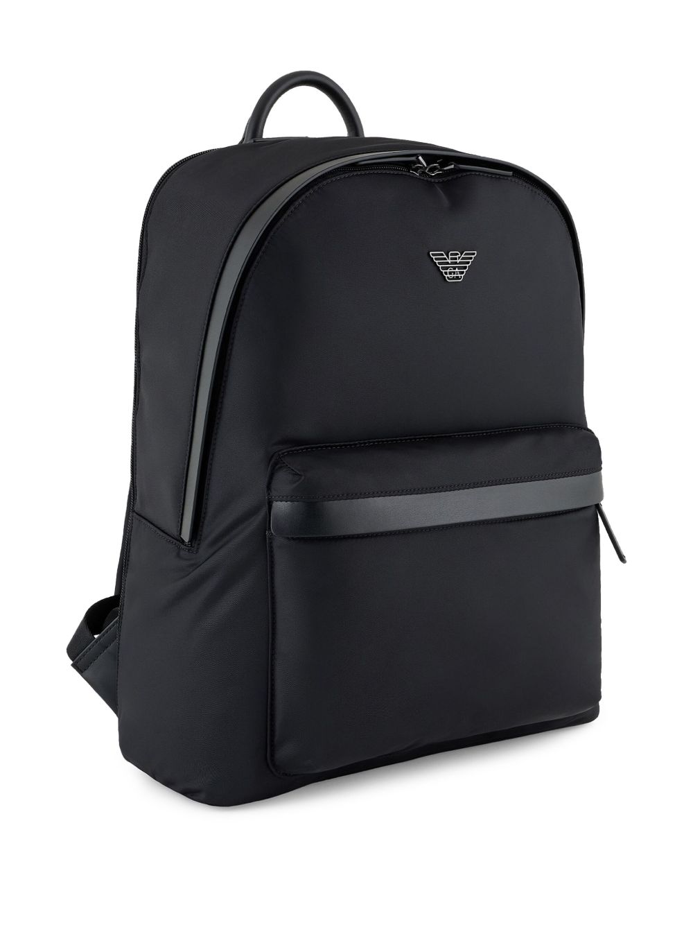 Emporio Armani rugzak gerecycled nylon zwart, achteraanzicht met schouderbanden