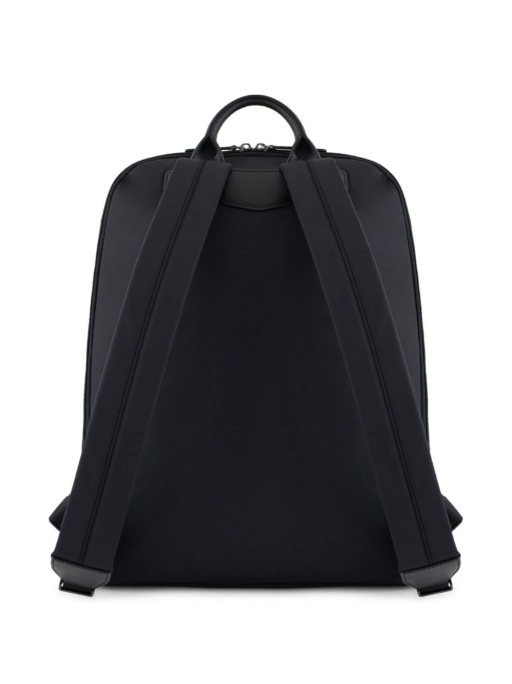 Emporio Armani rugzak gerecycled nylon zwart, detail eagle-logoplaatje