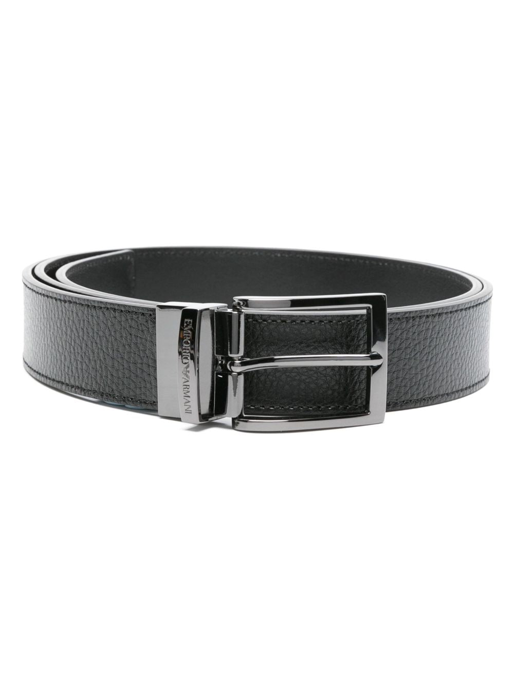 Emporio Armani reversible leren riem zwart, gladde zijde