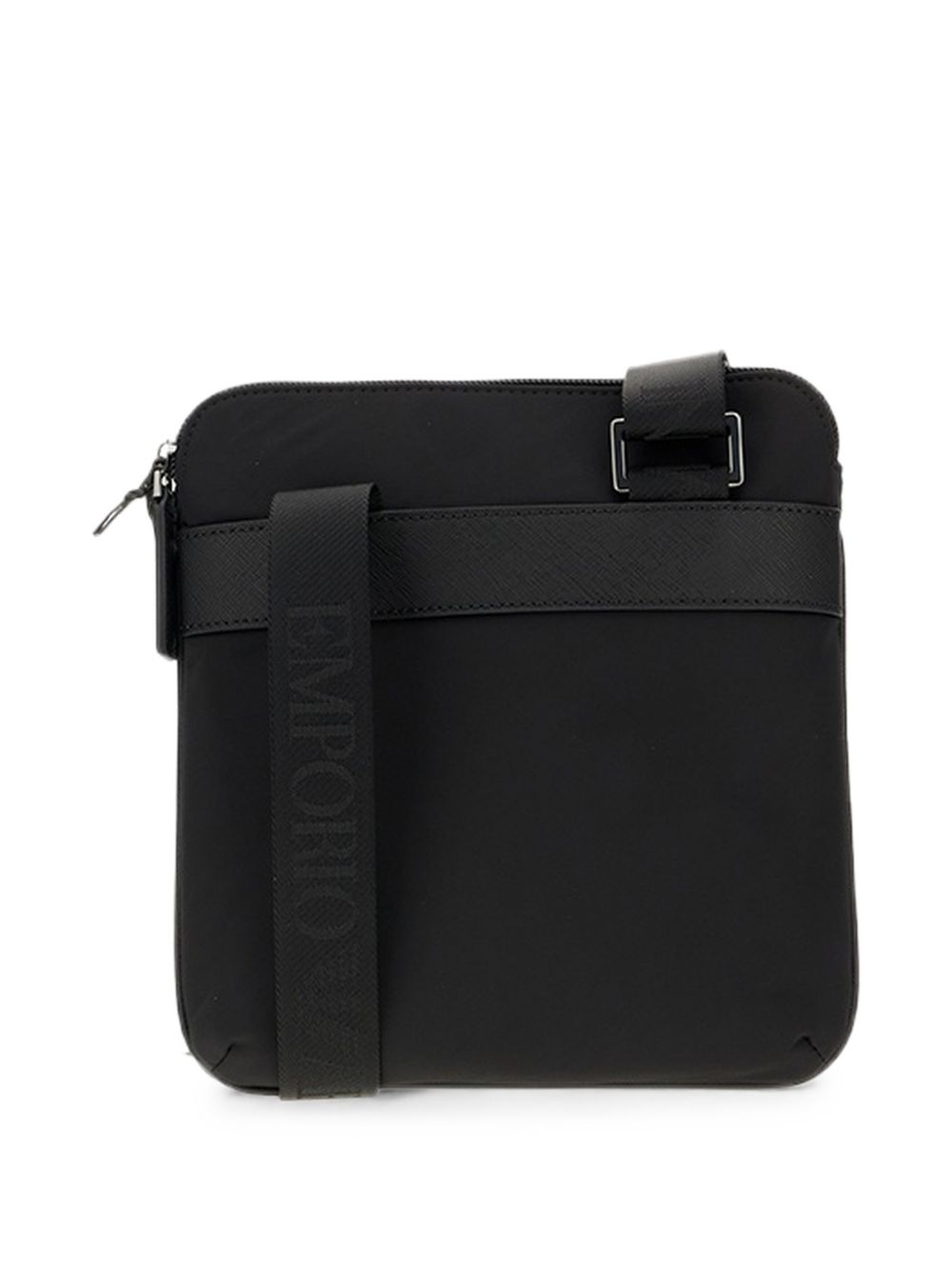 Emporio Armani crossbody tas zwart, detail geweven schouderband