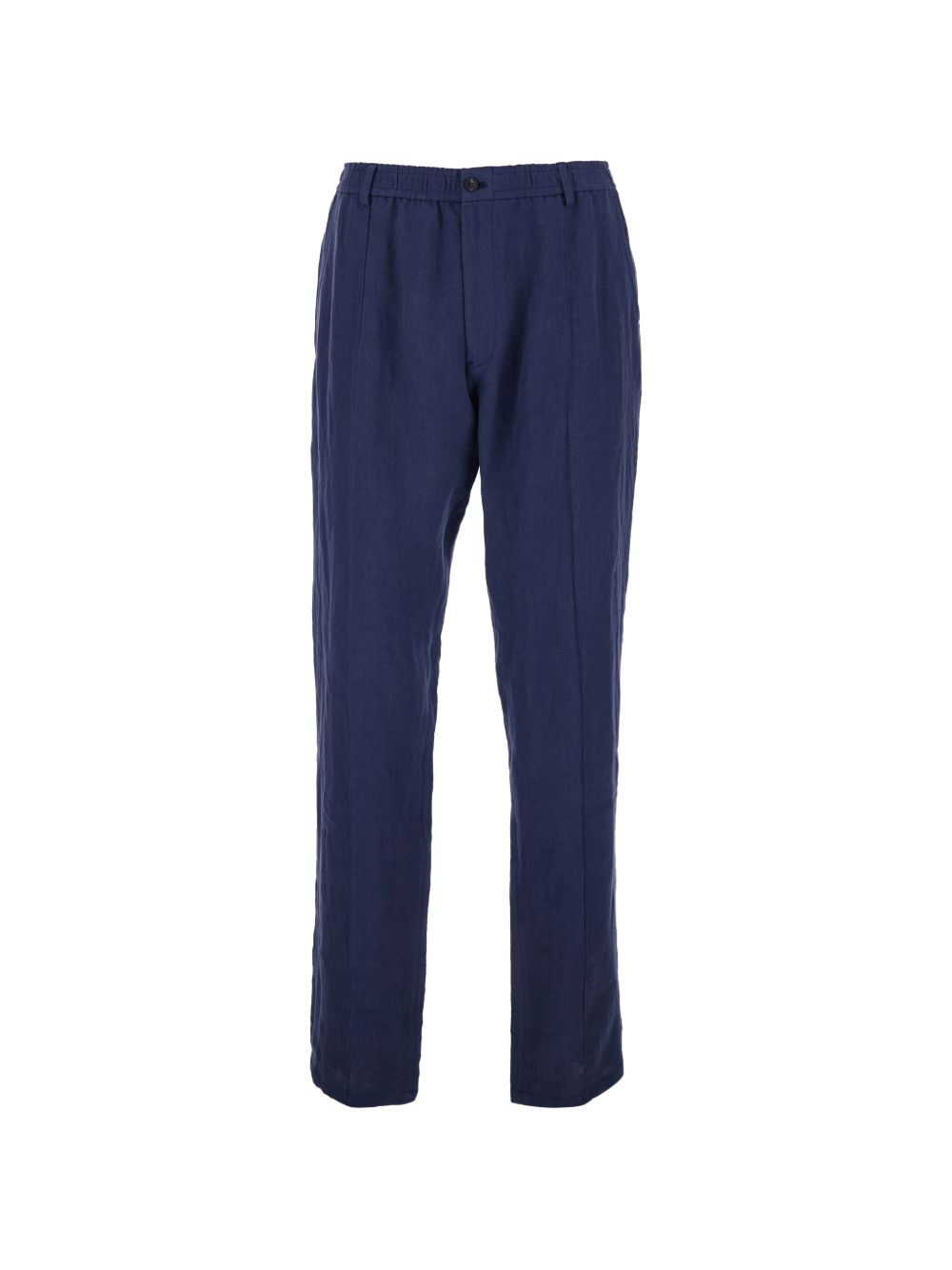 Emporio Armani linnen pantalon marineblauw, vooraanzicht