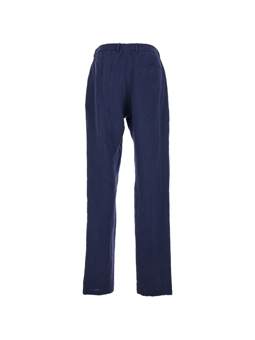 Emporio Armani linnen pantalon marineblauw, achteraanzicht