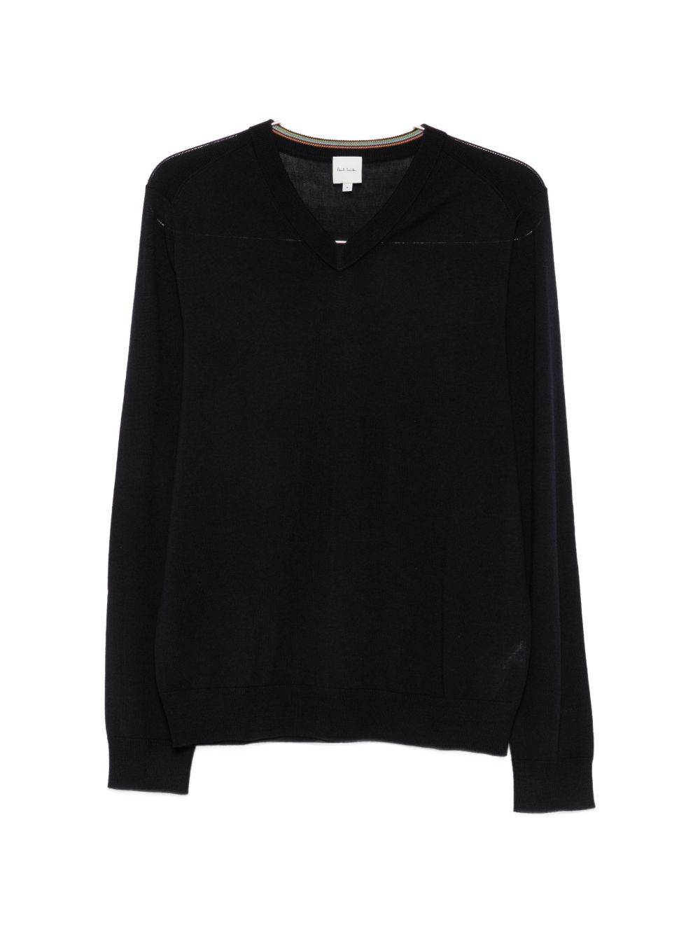 Paul Smith marineblauwe merino V-hals trui, vooraanzicht