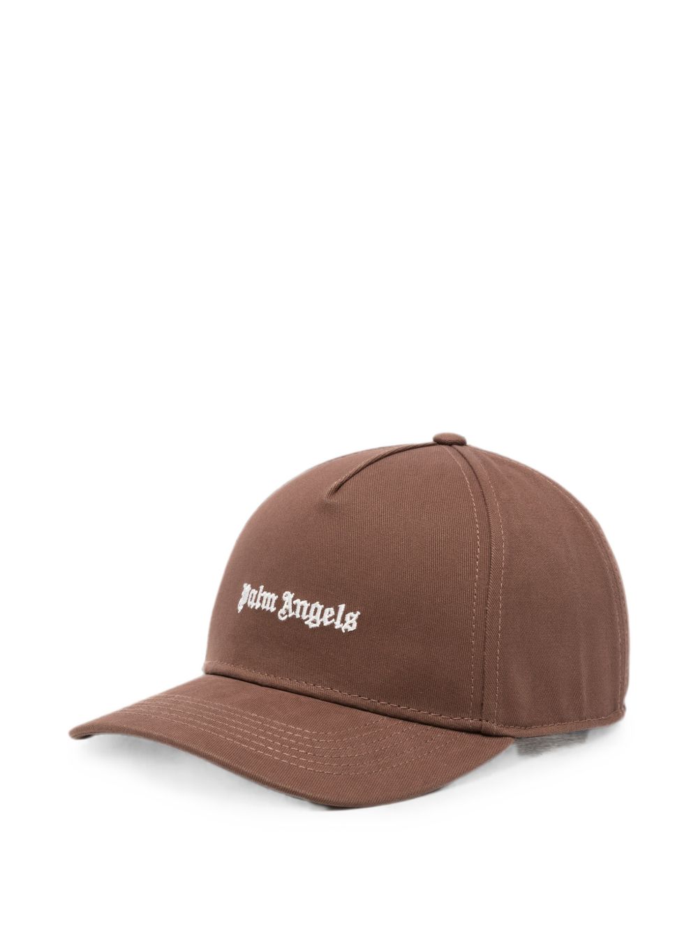 Palm Angels baseball cap bruin, vooraanzicht met geborduurd logo