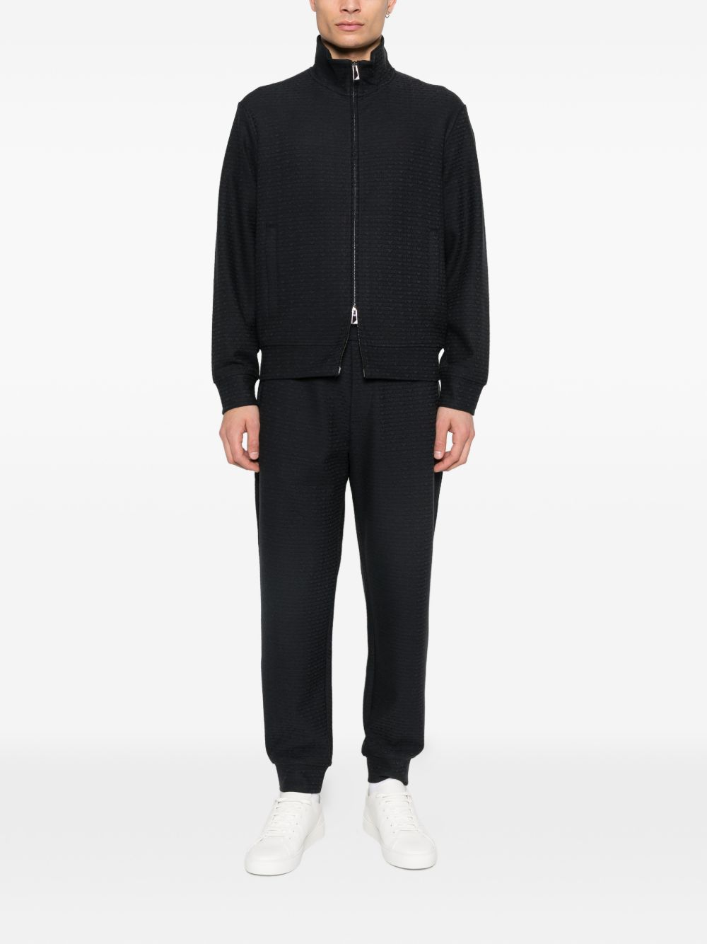 Emporio Armani zip sweater marineblauw detail rits