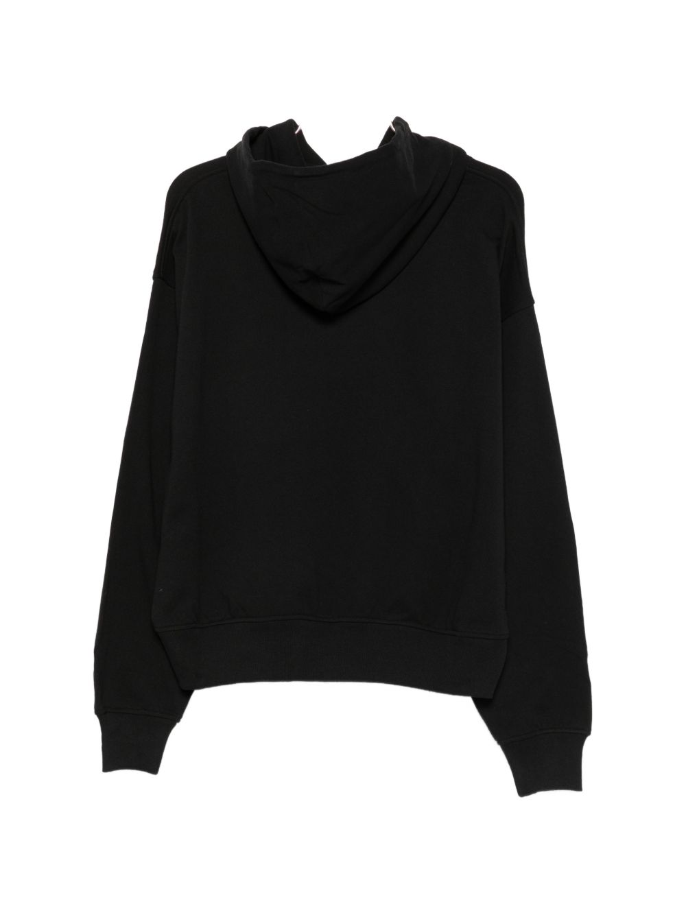 Icecream hoodie zwart met logopatch, detail van de opgenaaide patch