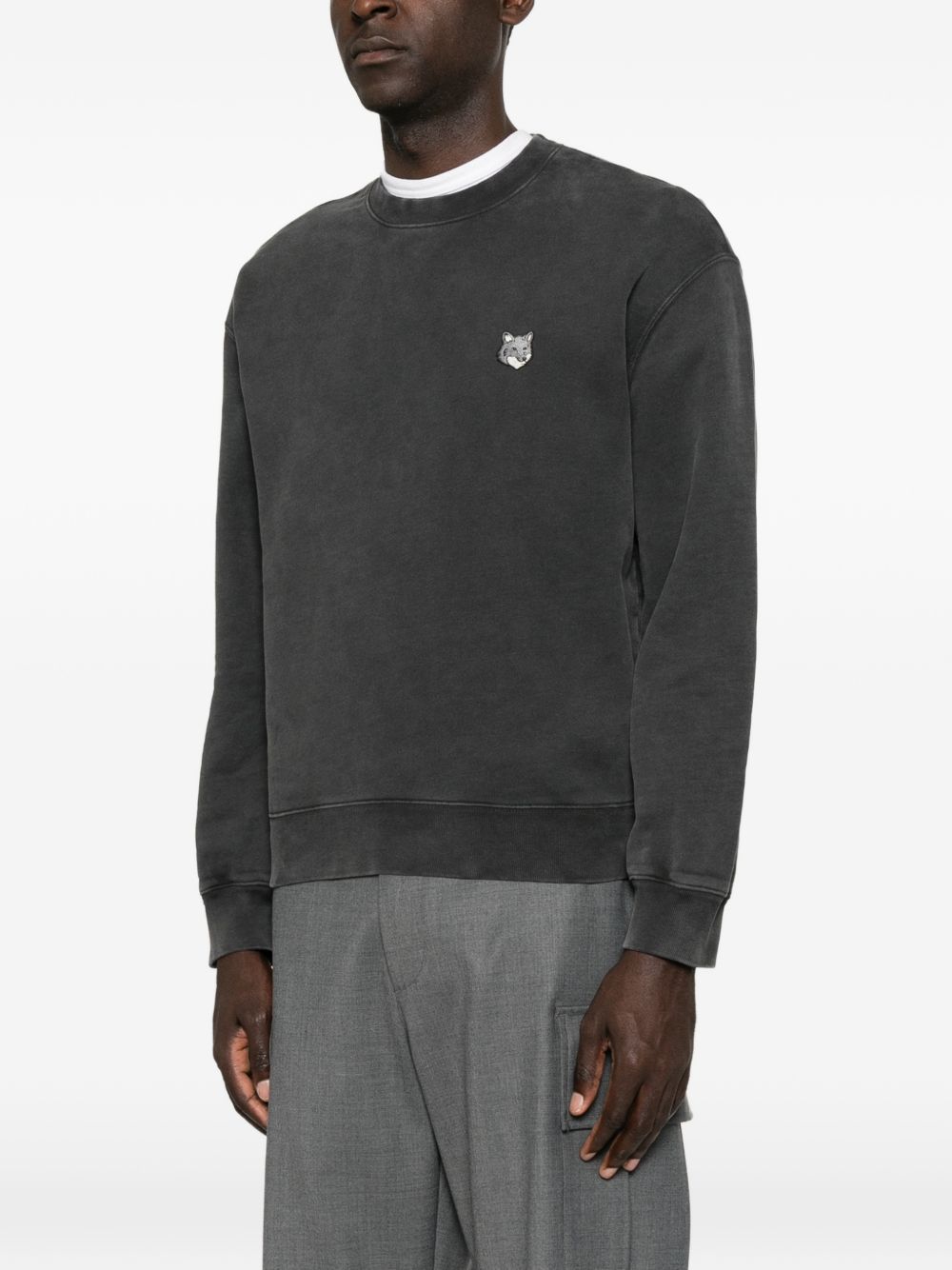 Maison Kitsuné Fox Head Sweatshirt Zwart Topwear Maison Kitsuné