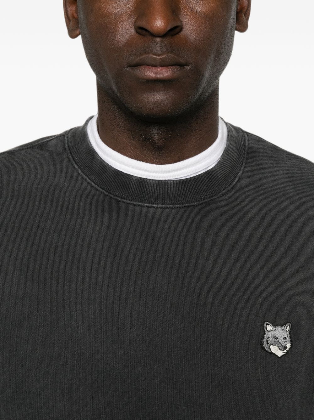 Maison Kitsuné Fox Head Sweatshirt Zwart Topwear Maison Kitsuné