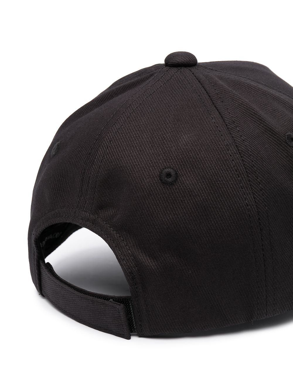 Emporio Armani logo baseball cap zwart, achteraanzicht met verstelbare klittenbandsluiting