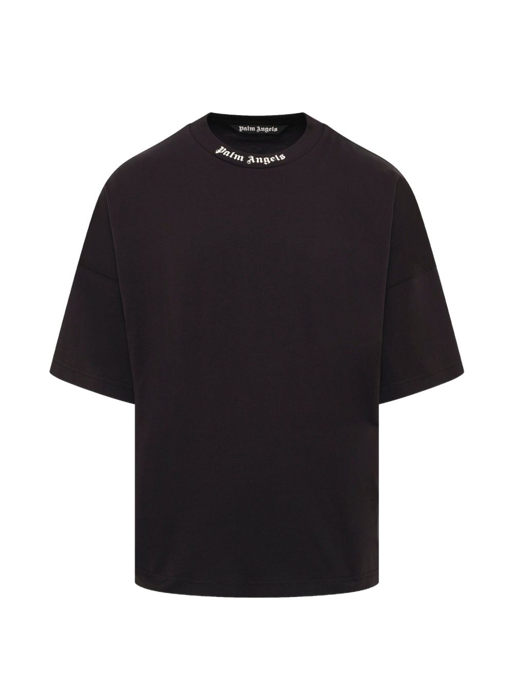 Palm Angels zwart T-shirt met logoprint, vooraanzicht