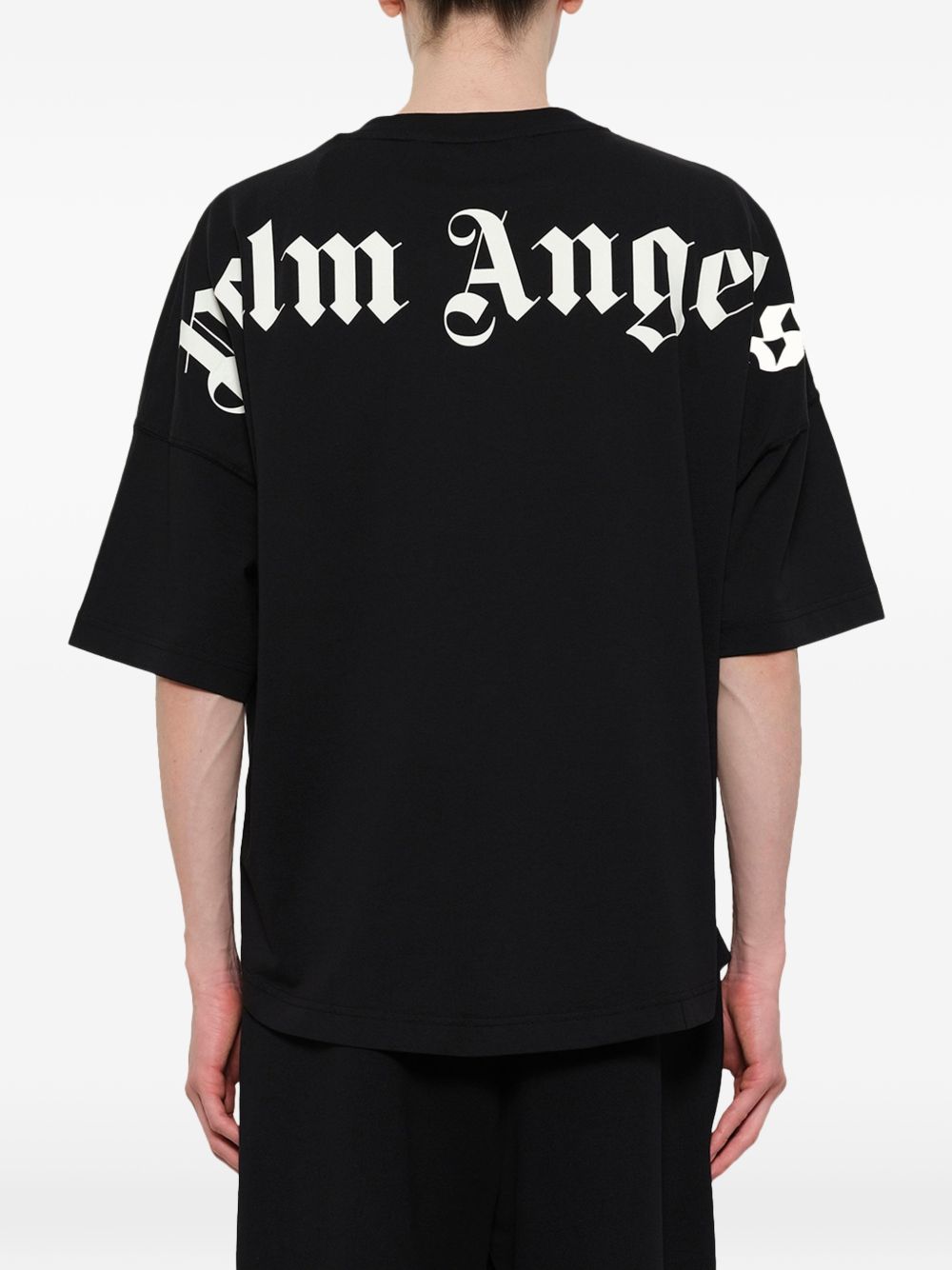 Palm Angels zwart T-shirt, zijaanzicht mouw