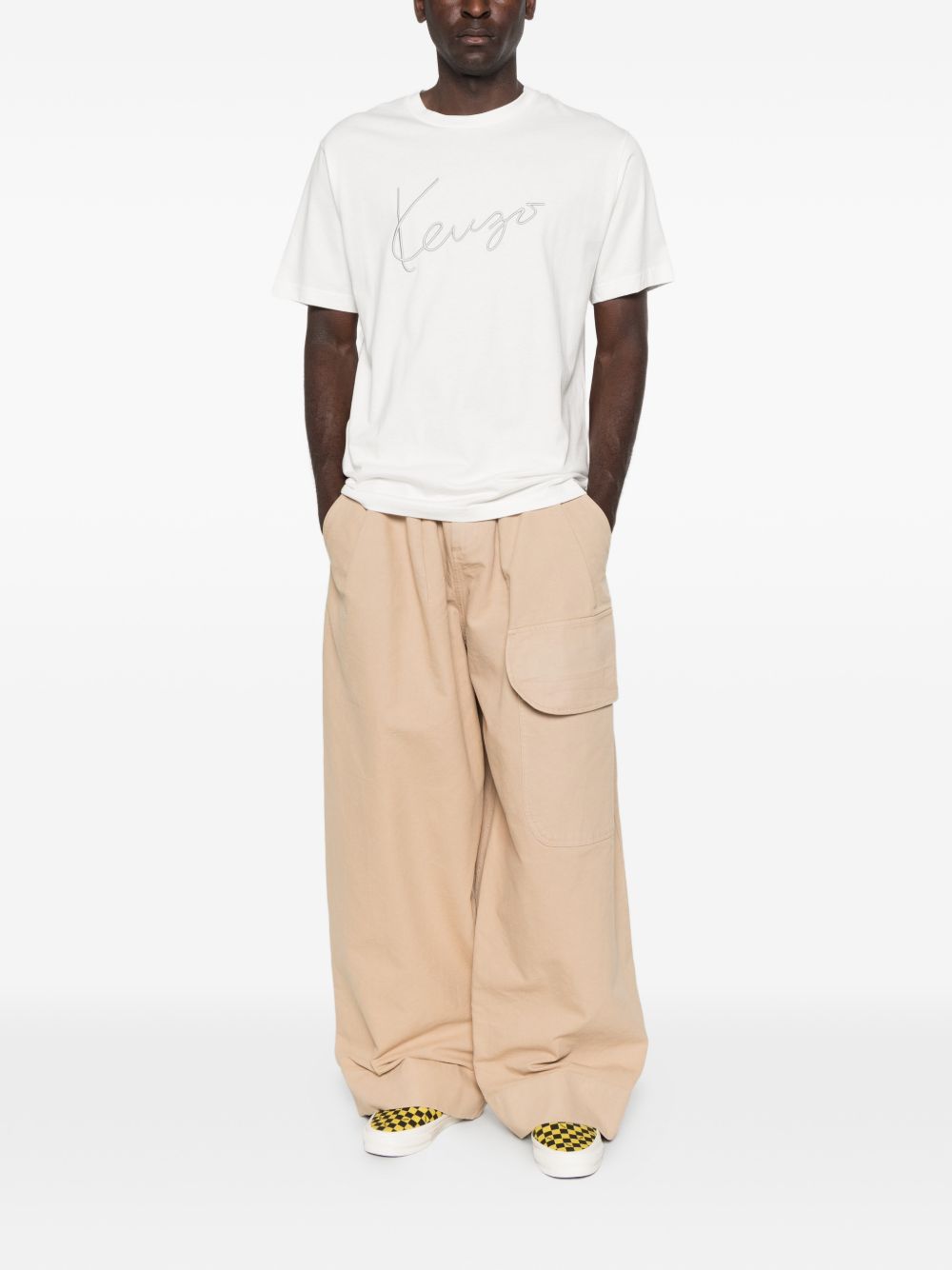 Kenzo Signature T-shirt wit, achteraanzicht