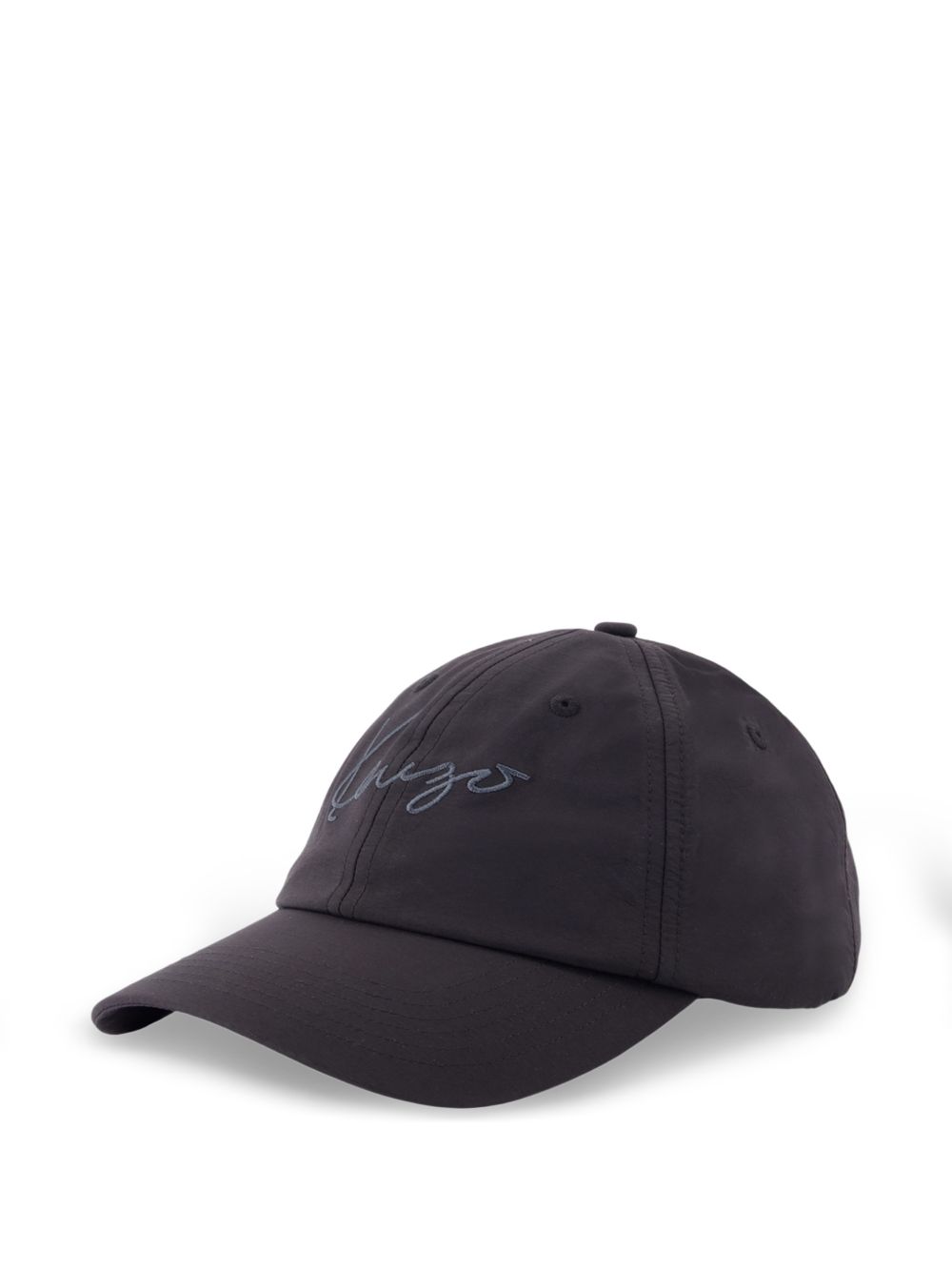 Zwarte Kenzo nylon baseballcap met geborduurde signatuur, zijaanzicht