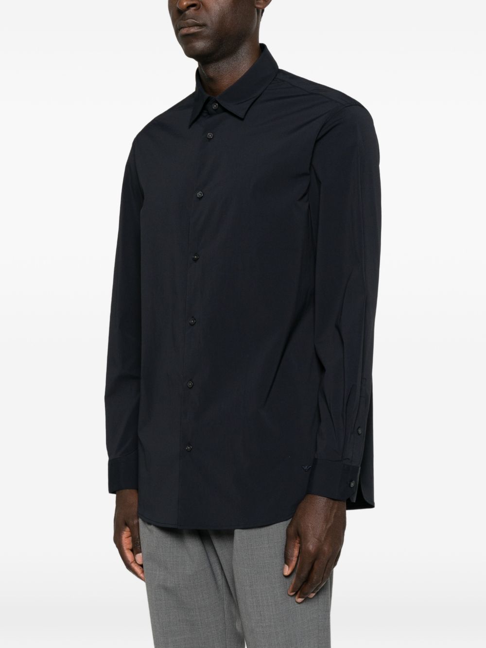 Emporio Armani Nylon Overhemd Navy Shirts Emporio Armani
