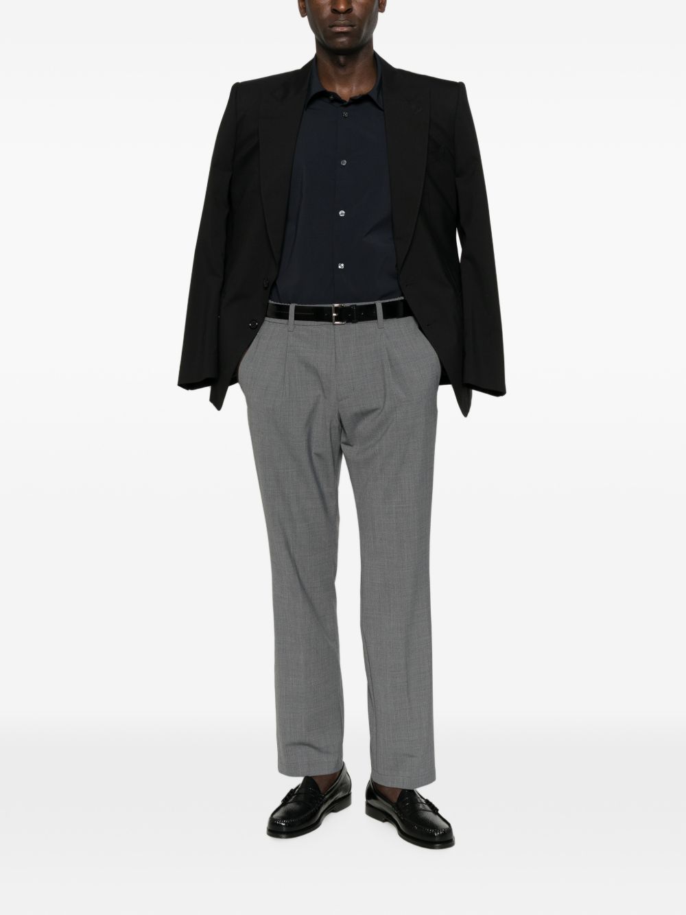 Emporio Armani Nylon Overhemd Navy Shirts Emporio Armani